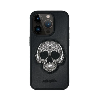 iPhone 15 Pro PATTI Series Genuine Santa Barbara Leather Case - Smoker/Thinker/Skull