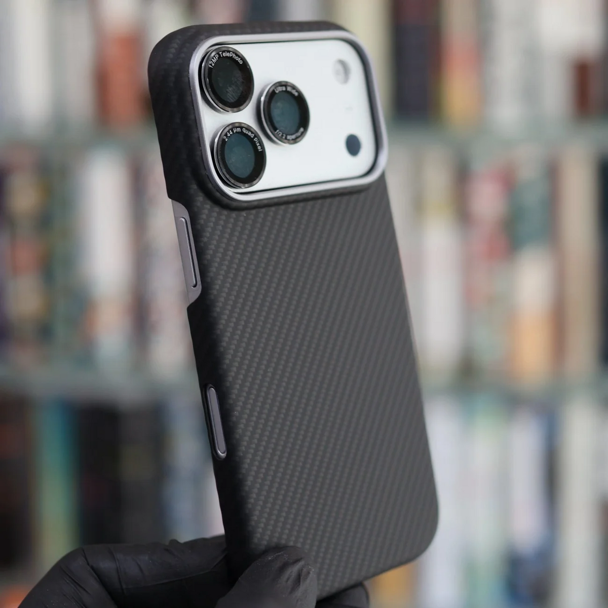 iPhone 18 Pro Carbon Case, 600D Carbon Fiber Texture Hard PC with Magsafe - Black