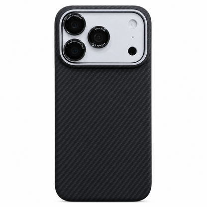 iPhone 18 Pro Carbon Case, 0.8mm Thickness Slim-Fit 600D Carbon Fiber Texture Hard PC Cover with Magsafe - Black