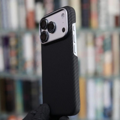 iPhone 18 Pro Carbon Case, 600D Carbon Fiber Texture Hard PC with Magsafe - Black
