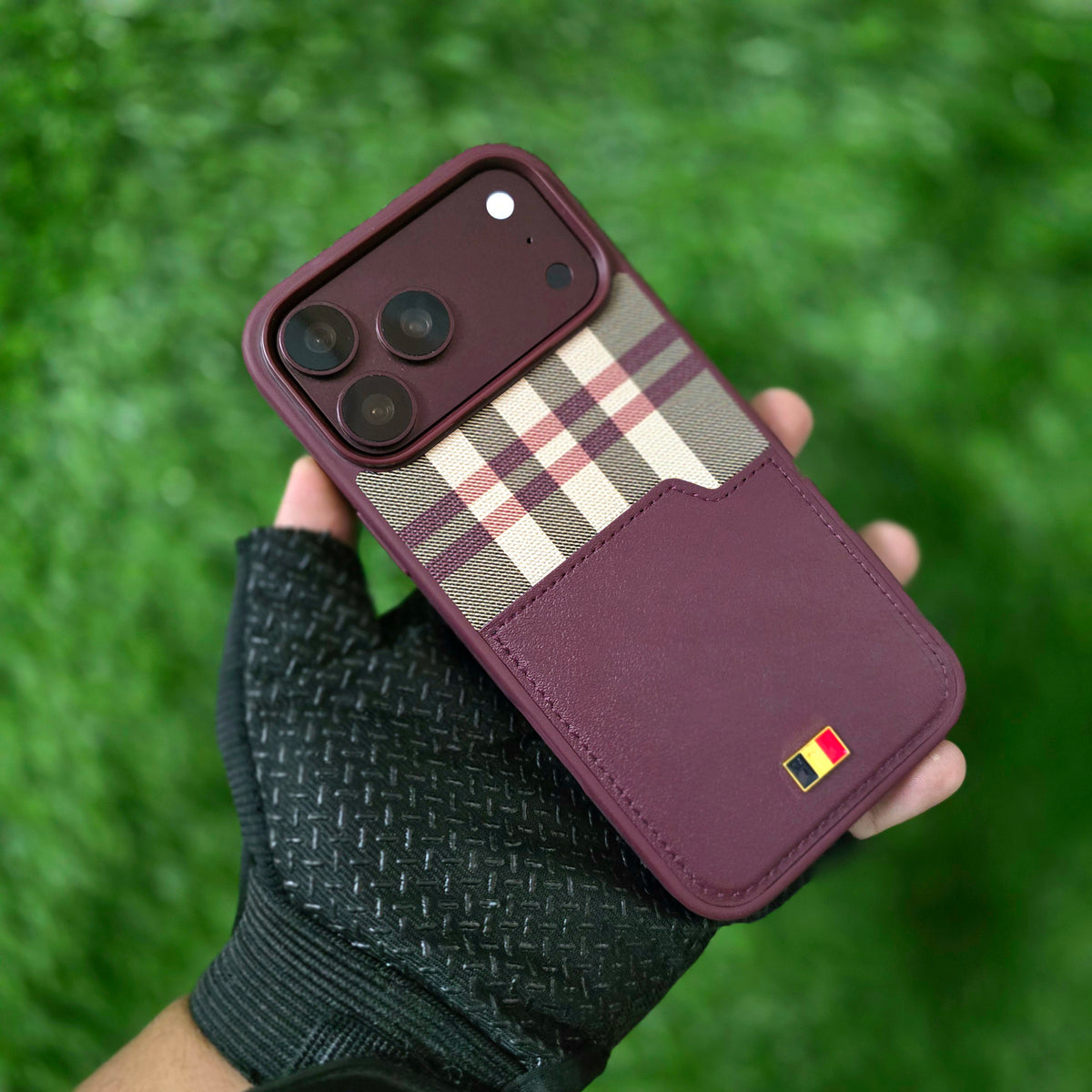 iPhone 18 Pro Max Leather Case,  Mentor Latus VII Premium Leather Series with Card Slot Pocket - Wine