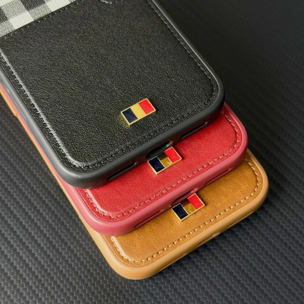 iPhone 18 Pro Leather Case,  Mentor Latus VII Premium Leather Series with Card Slot Pocket - Black