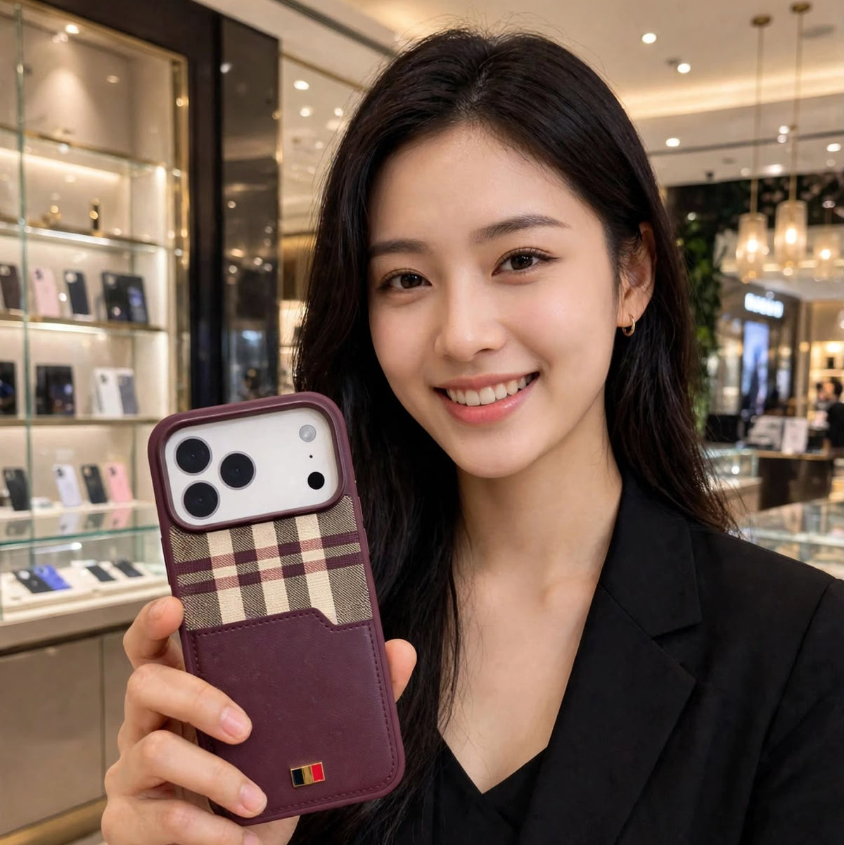 iPhone 18 Pro Leather Case,  Mentor Latus VII Premium Leather Series with Card Slot Pocket - Wine