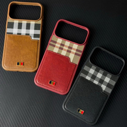 iPhone 18 Pro Leather Case,  Mentor Latus VII Premium Leather Series with Card Slot Pocket - Black
