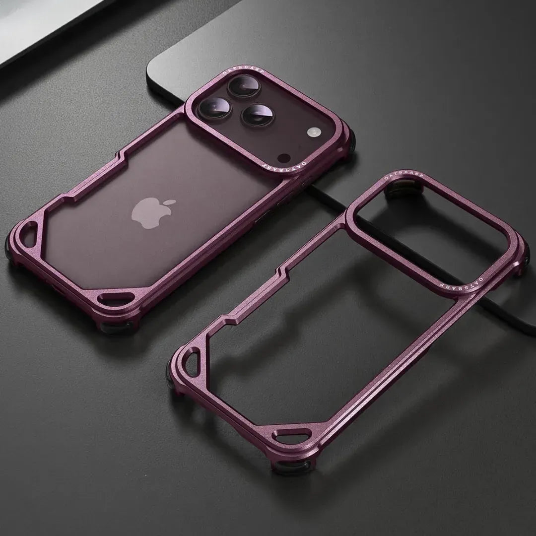 iPhone 18 Pro Metal Bumper Case, Aluminum Frameless Shock Protection Case - Wine