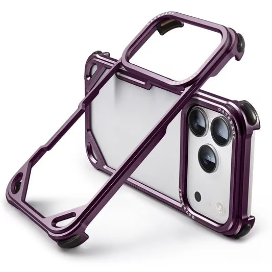 iPhone 18 Pro Max Metal Bumper Case, Aluminum Frameless Shock Protection Case - Wine