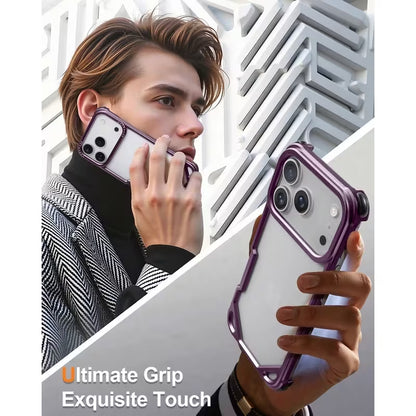iPhone 18 Pro Max Metal Bumper Case, Aluminum Frameless Shock Protection Case - Wine