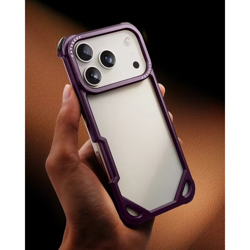 iPhone 18 Pro Max Metal Bumper Case, Aluminum Frameless Shock Protection Case - Wine