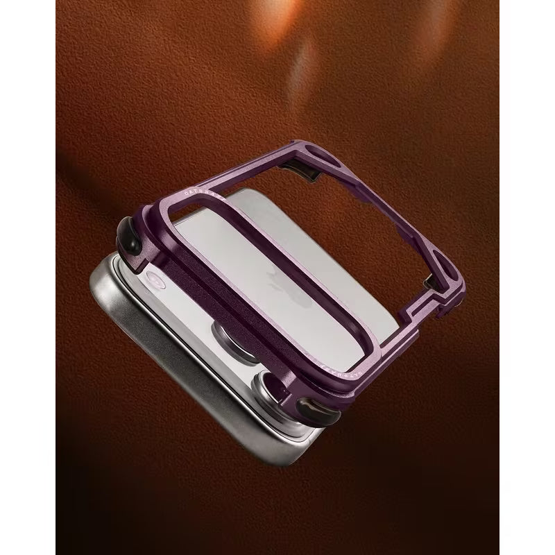 iPhone 18 Pro Max Metal Bumper Case, Aluminum Frameless Shock Protection Case - Wine