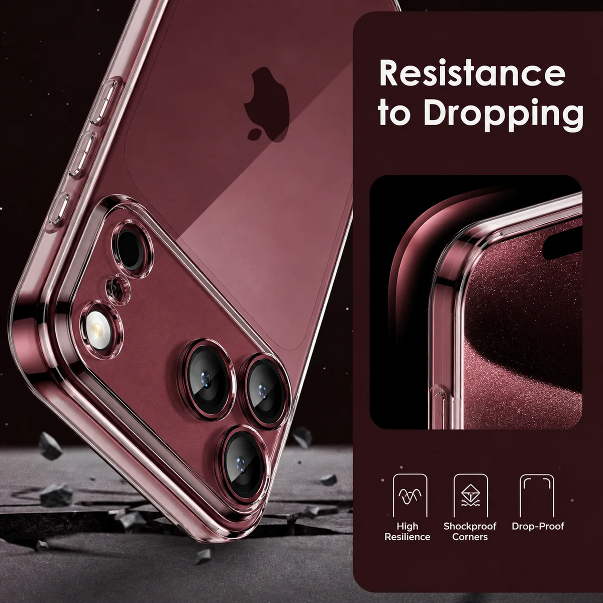 iPhone 18 Pro Max Anti-Yellowing Case Shockproof Super Slim Hard PC Transparent Cover
