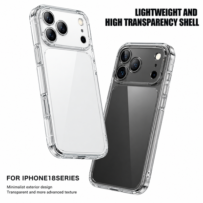 iPhone 18 Pro Max Anti-Yellowing Case Shockproof Super Slim Hard PC Transparent Cover