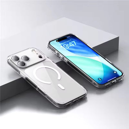 iPhone 18 Pro Max Anti-Yellowing Case Shockproof Super Slim Hard PC Transparent Cover with Magsafe Case
