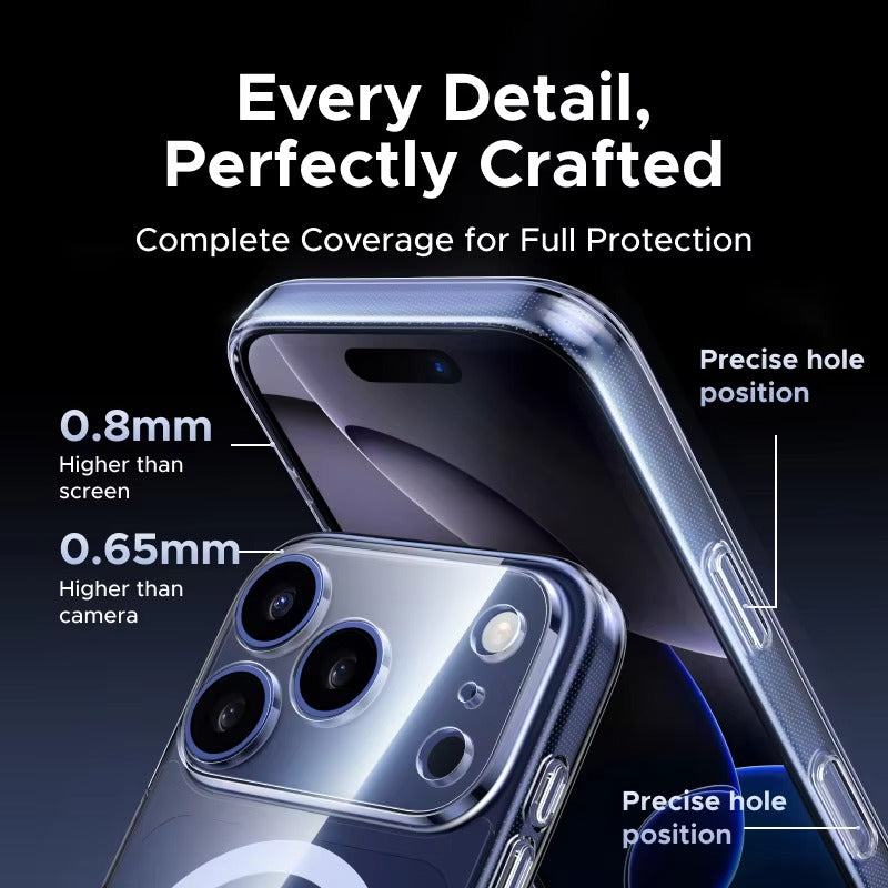 iPhone 18 Pro Max Anti-Yellowing Case Shockproof Super Slim Hard PC Transparent Cover with Magsafe Case