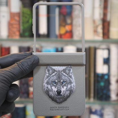 Samsung Z Flip8 Original Santa Barbara Polo Requite Club Leather Case Savana Series with Hinge Protection Cover - Wolf