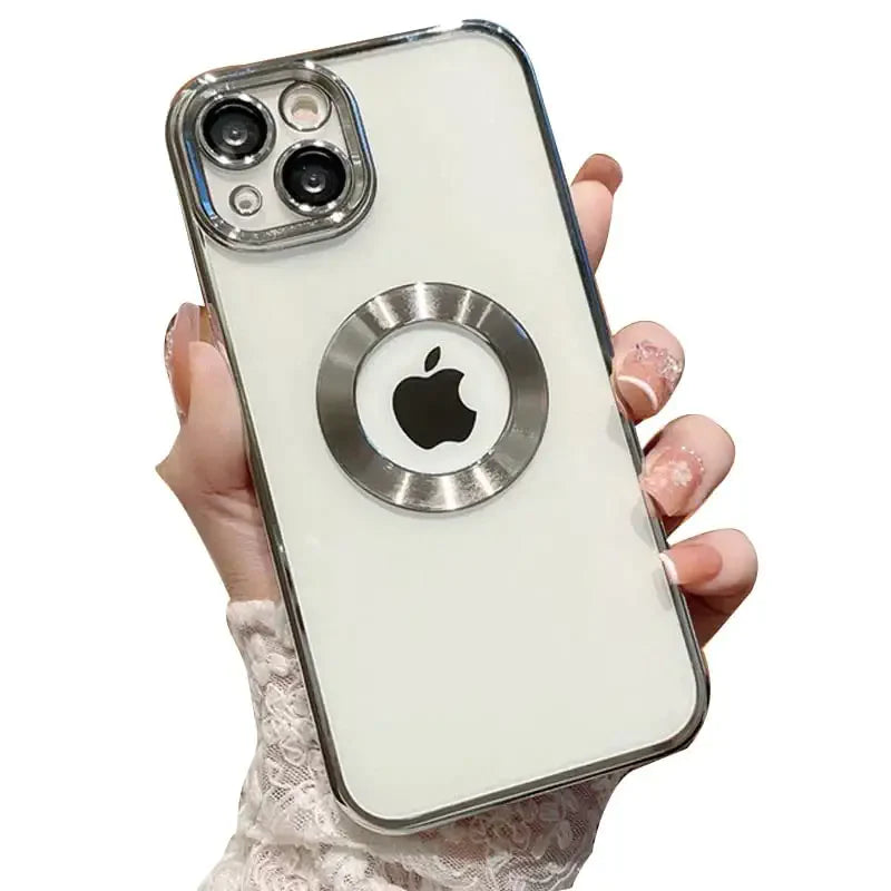 iPhone 14 Transparent Electroplating Case with Camera Protection