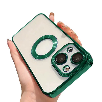 iPhone 14 Transparent Electroplating Case with Camera Protection