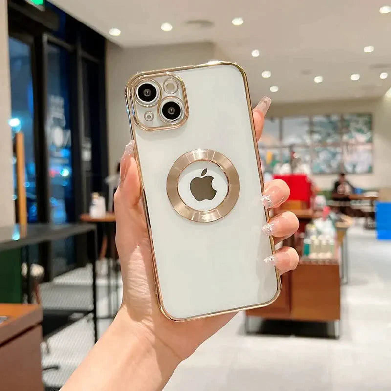 iPhone 14 Transparent Electroplating Case with Camera Protection