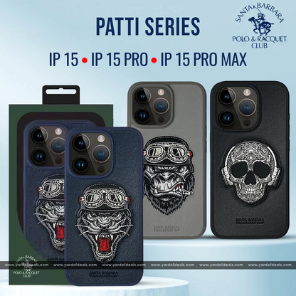 iPhone 15 Pro Max PATTI Series Genuine Santa Barbara Leather Case - Smoker/Thinker/Skull