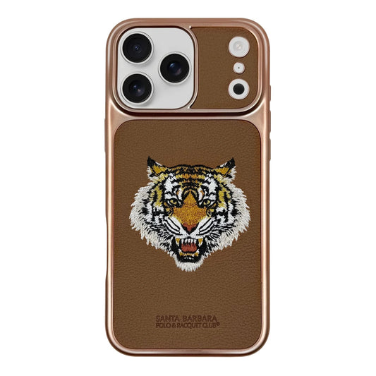 iPhone 17 Pro Max Genuine Leather Original Santa Barbara Polo Club Savanna Series Case - Brown