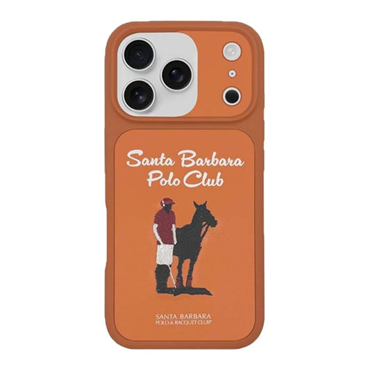 iPhone 17 Pro Max Genuine Leather Original Santa Barbara Polo Club Questa Series Case with Magsafe - Orange
