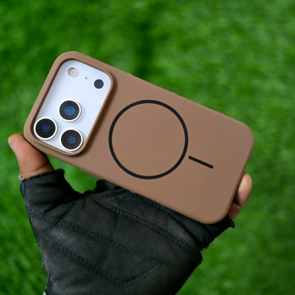 iPhone 17 Pro Max Liquid Silicone Magsafe Case Skin Feel - Brown