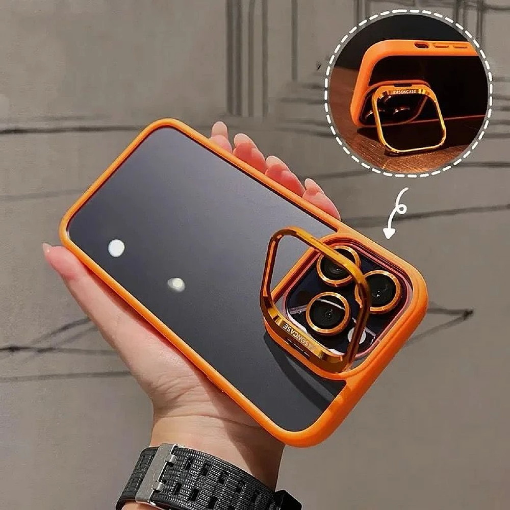 iPhone 12 Luxury Camera Lens Protector Case With Metal Stand