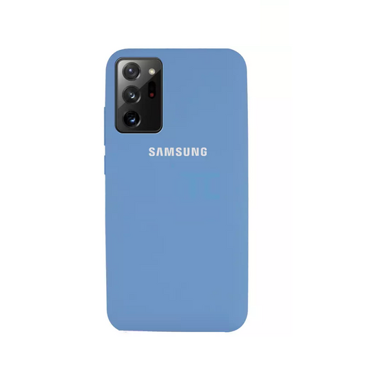 Samsung Galaxy Note 20 Ultra Silicon Case Liquid Silicon Inner Fabric with Logo-Light  Blue
