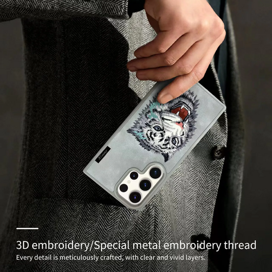 Samsung Galaxy S23 Ultra Original Nimmy 3D Embroided Tiger Case