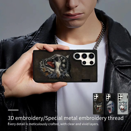 Samsung Galaxy S23 Ultra Original Nimmy 3D Embroided Tiger/Wolf