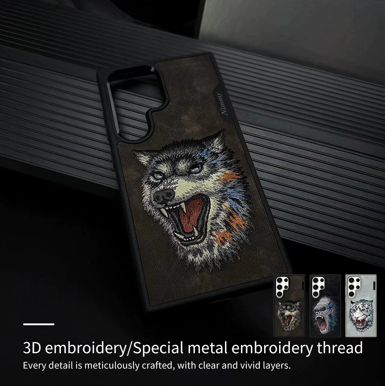 Samsung Galaxy S23 Ultra Original Nimmy 3D Embroided Tiger/Wolf