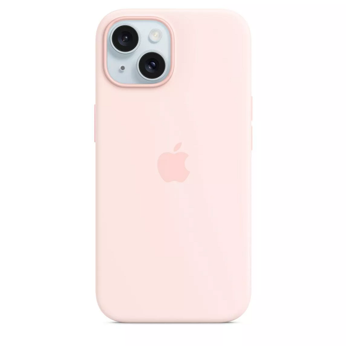 iPhone 15 Plus Original Silicone Case With IC Working - Pink
