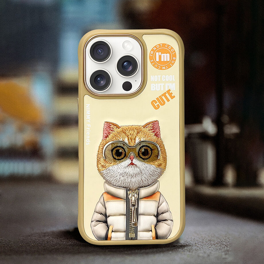 iPhone 16 Pro Max Nimmy 3D Embroidery Winter Jacket Series Case - Cat