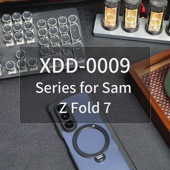 Samsung Z Fold7 XUNDD Dual Axis Matte Frosted with 360° Rotation Metal Camera Ring Kickstand, Hinge Protection & Magsafe
