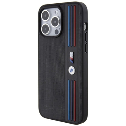 iPhone 15 Pro Max BMW Case, Sports Car BMW M Performance Logo Tricolor Line Back cover - Black (Copy)