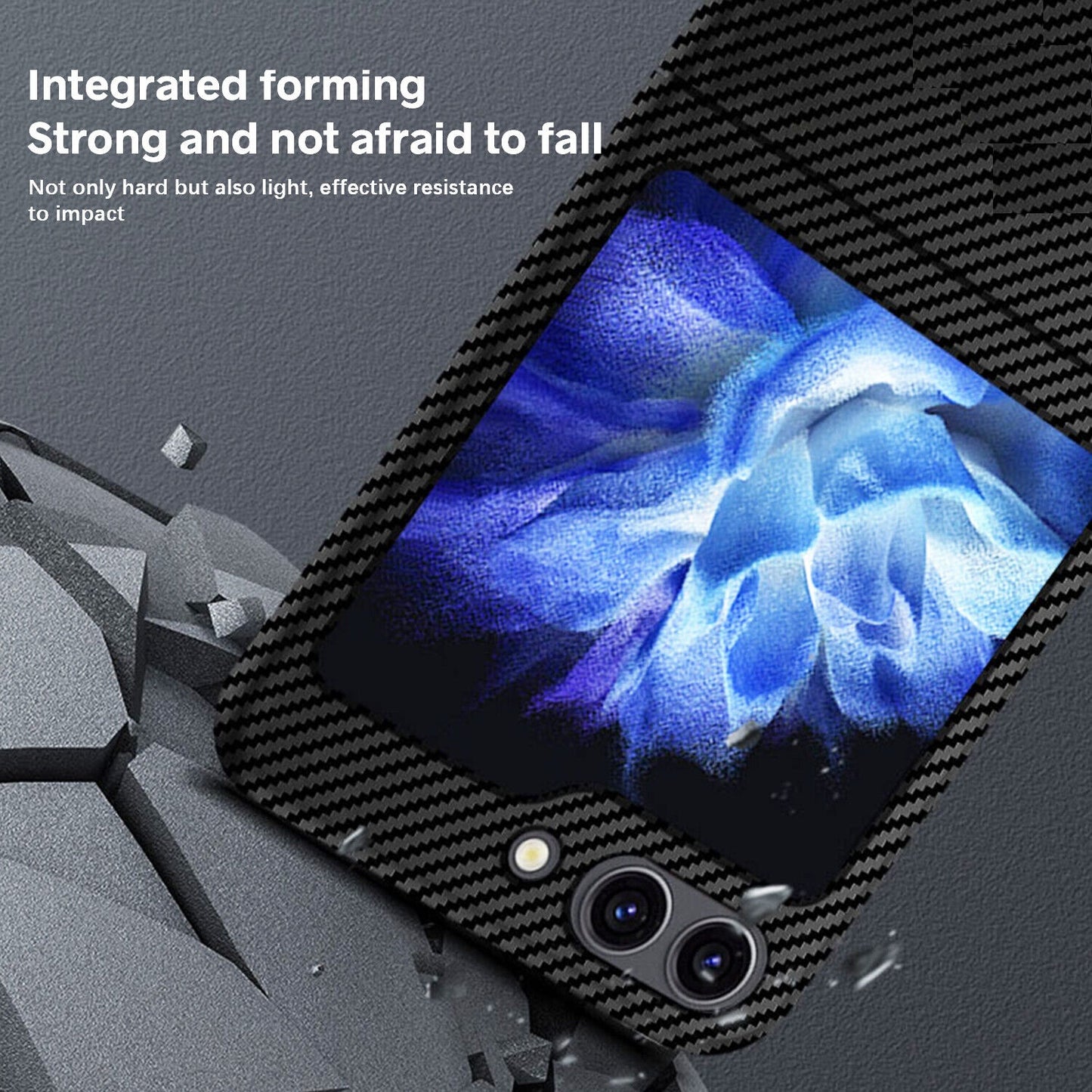 Samsung Galaxy Z Flip 5 Carbon Fiber  Real Aramid Kevilar Case-Black