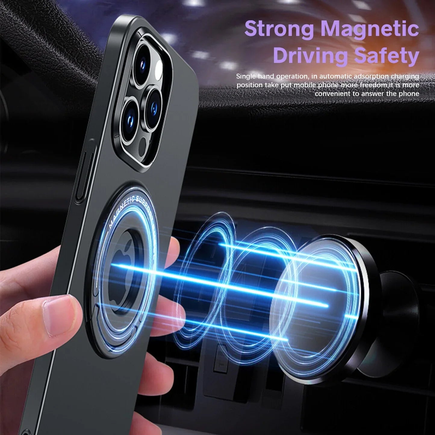 iPhone 14 Pro Magnetic Metal Stand Shockproof Case
