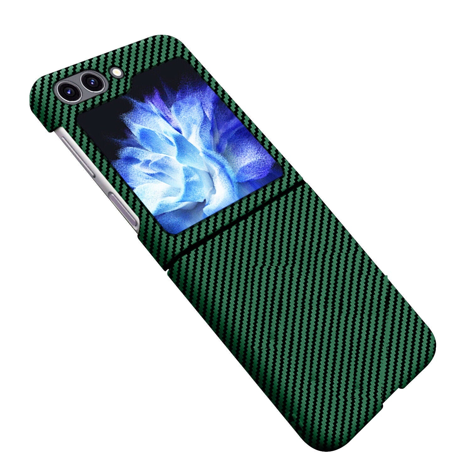 Samsung Galaxy Z Flip 5 Carbon Fiber  Real Aramid Kevilar Case-Green