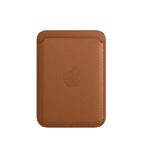 iPhone 15 Pro Faux Leather Wallet Magsafe With Logo- Saddle Brown