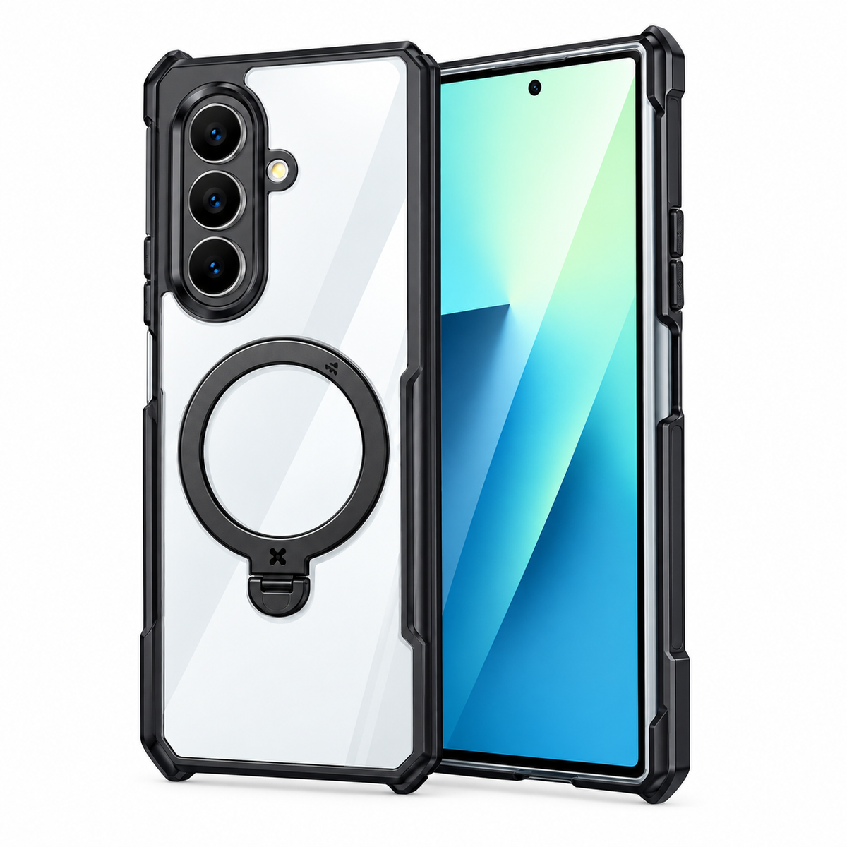 Samsung Z Fold7 XUNDD Dual Axis Matte Frosted with 360° Rotation Metal Camera Ring Kickstand, Hinge Protection & Magsafe