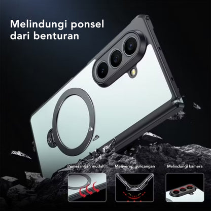 Samsung Z Fold7 XUNDD Dual Axis Matte Frosted with 360° Rotation Metal Camera Ring Kickstand, Hinge Protection & Magsafe