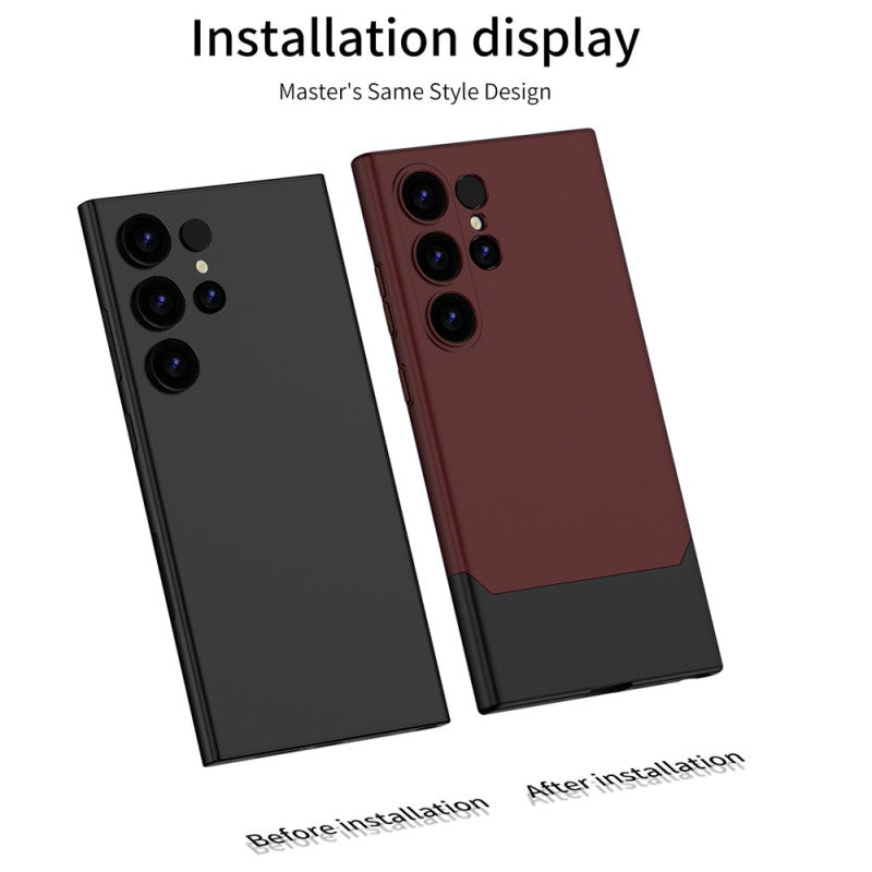 Samsung Galaxy S24 Ultra 2 in 1 GKK Matte Finish Hard Case With Camera Bump - Black/Red