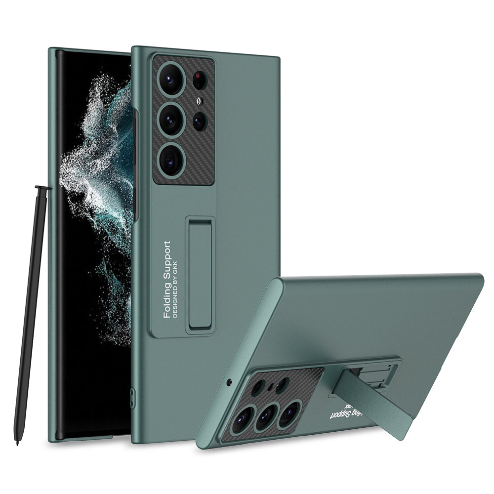 Samsung Galaxy S24 Ultra Super Slim Hard PC Lightweight Case with Invisible Kickstand - Green