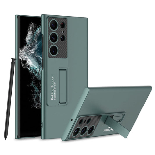 Samsung Galaxy S24 Ultra Super Slim Hard PC Lightweight Case with Invisible Kickstand - Green