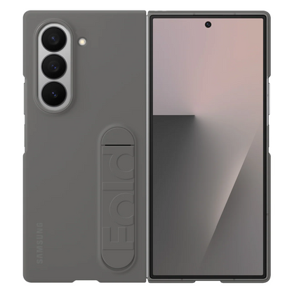 Samsung Galaxy Z Fold6 Silicon Case Kickstand with Logo - Dark Grey