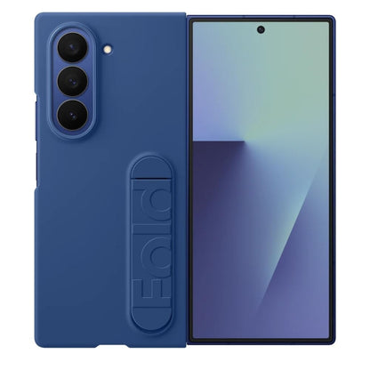Samsung Galaxy Z Fold6 Silicon Case Kickstand with Logo - Blue