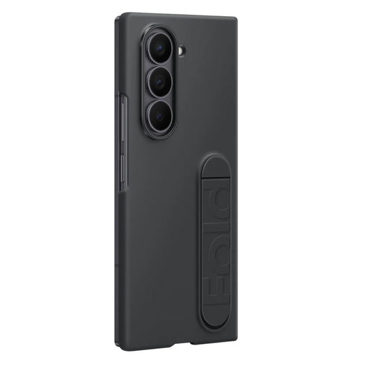 Samsung Galaxy Z Fold6 Silicon Case Kickstand with Logo - Black