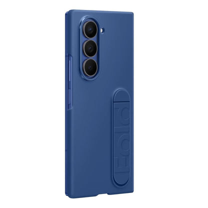 Samsung Galaxy Z Fold6 Silicon Case Kickstand with Logo - Blue