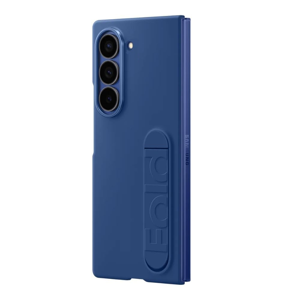 Samsung Galaxy Z Fold6 Silicon Case Kickstand with Logo - Blue