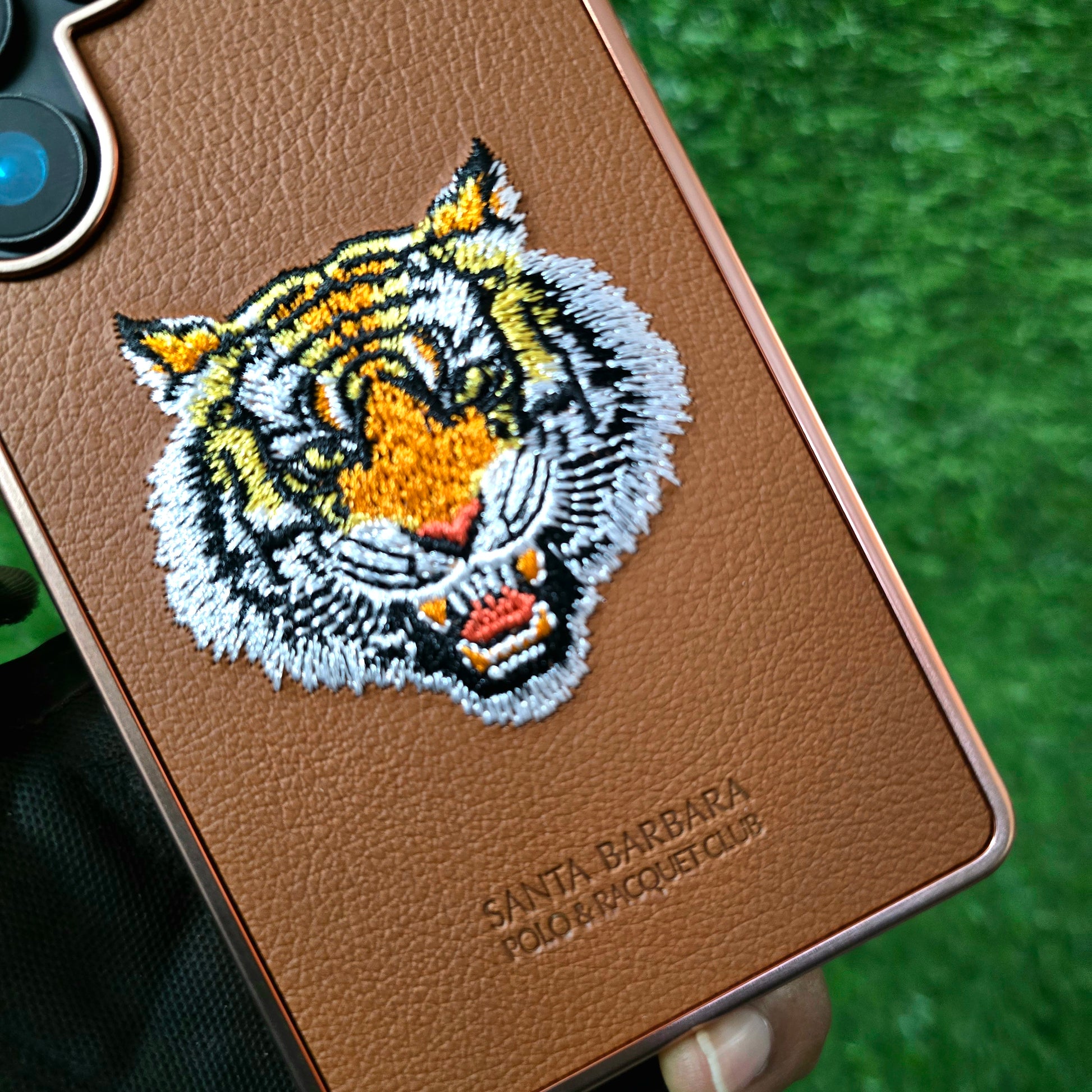 Samsung Galaxy S25 Ultra Santa Barbara Polo Racquet Club Savana Series 'Bengal Tiger' Leather Case - Brown