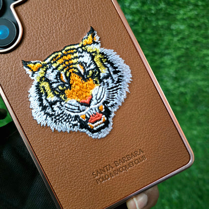 Samsung Galaxy S25 Ultra Santa Barbara Polo Racquet Club Savana Series 'Bengal Tiger' Leather Case - Brown